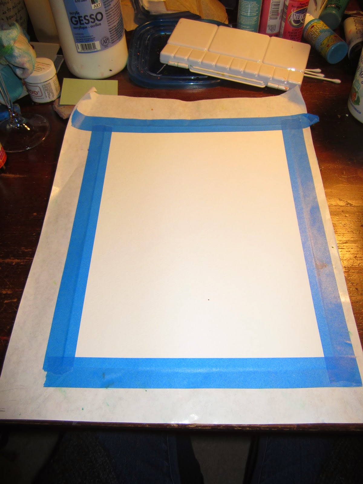 Drawing near Painted Papers Rubber Cement Resist