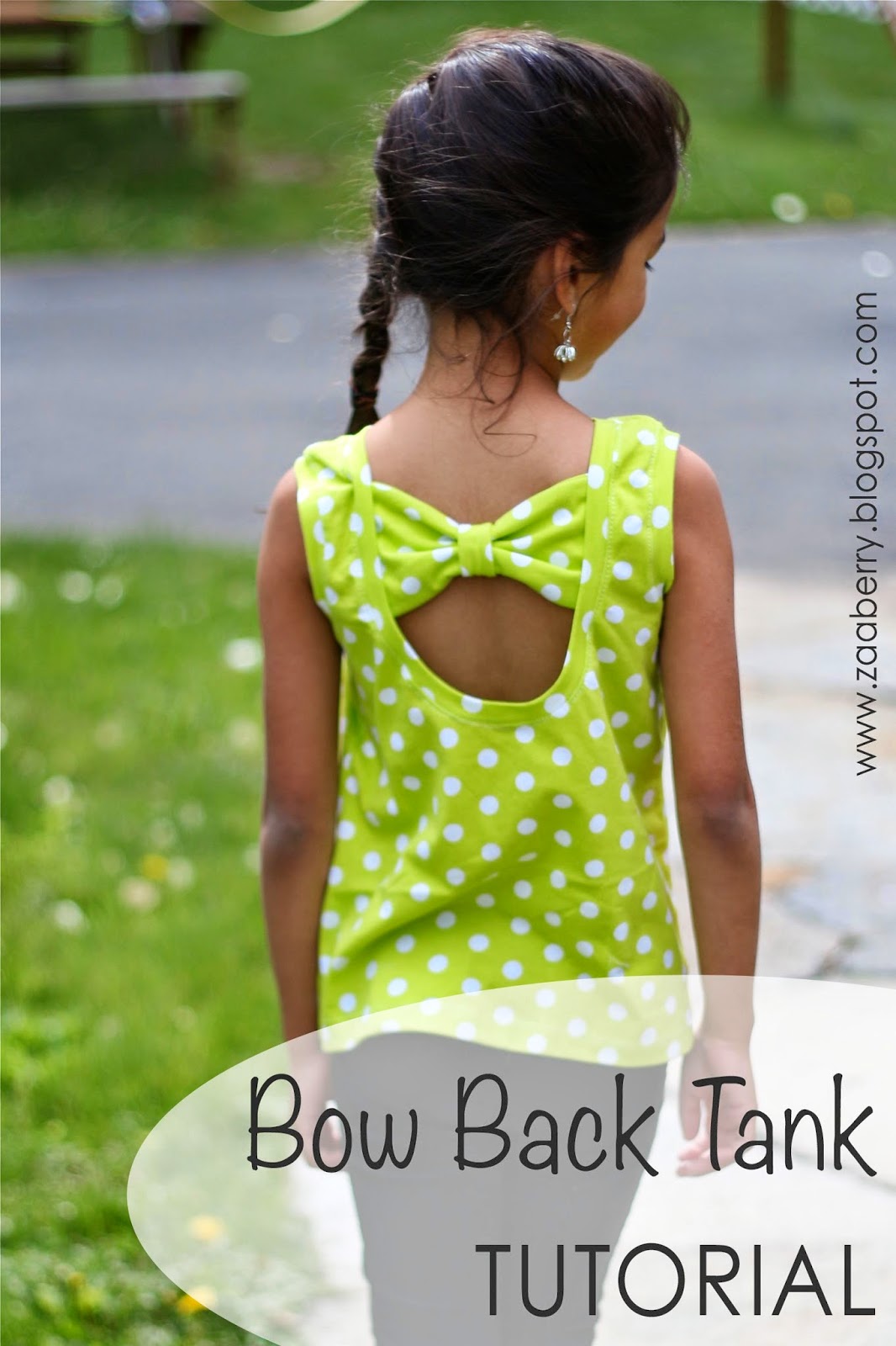 Zaaberry Girls Bow Back Tank Top TUTORIAL