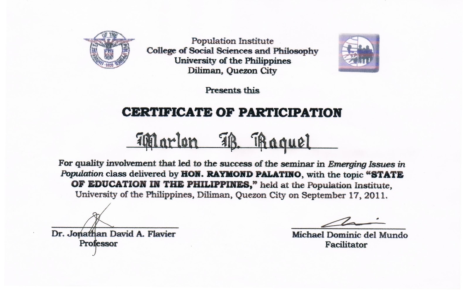 Certificate Of Participation In Workshop Template