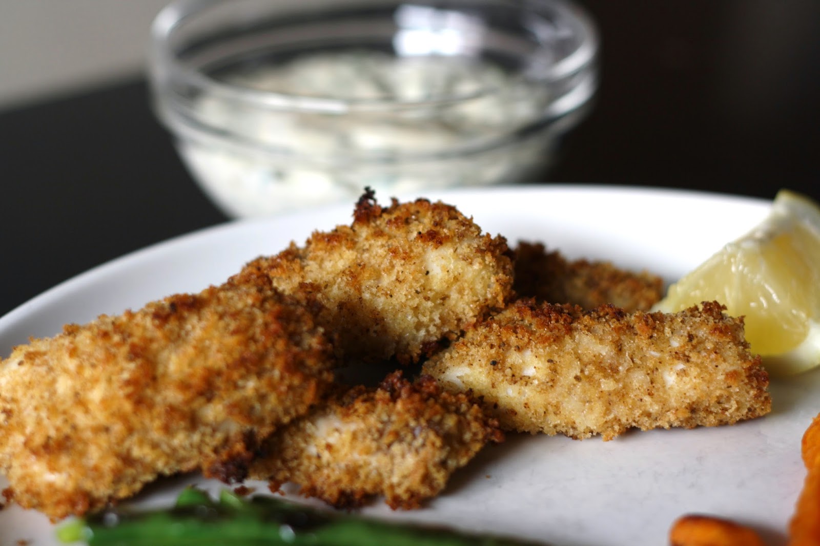 what's for dinner? pankocrusted fish sticks with herb dipping sauce
