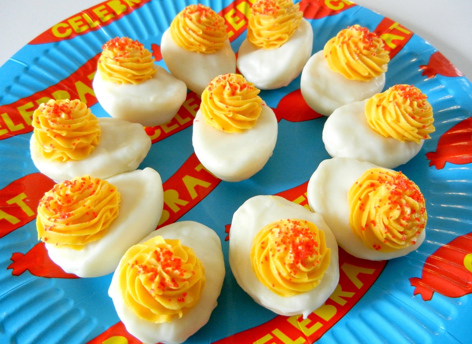 Sugar Swings! Serve Some Deviled egg mini cakes for the Summer Picnic