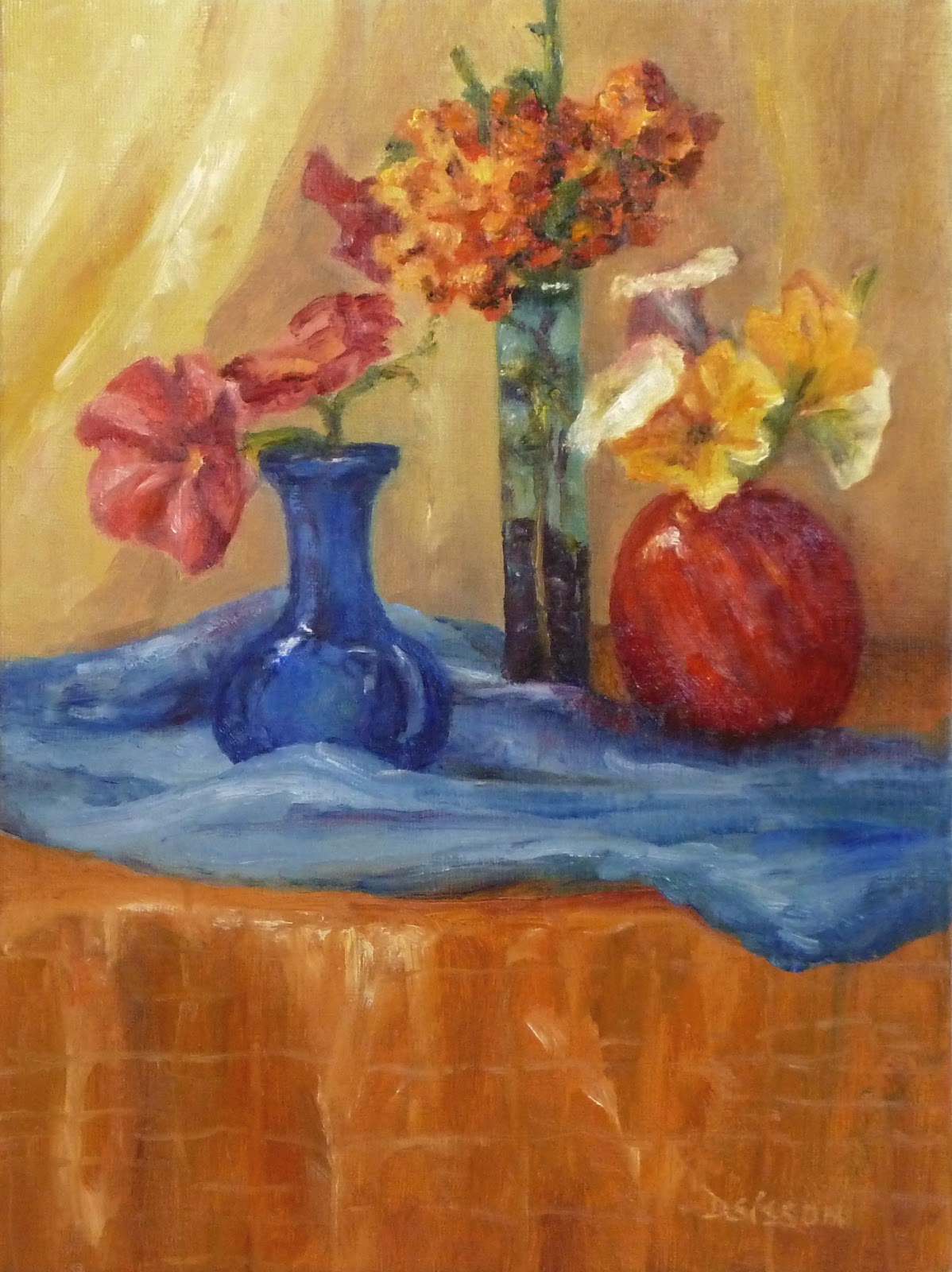Daily Painting Projects Bud Vases Oil Painting Art Still Life Flowers
