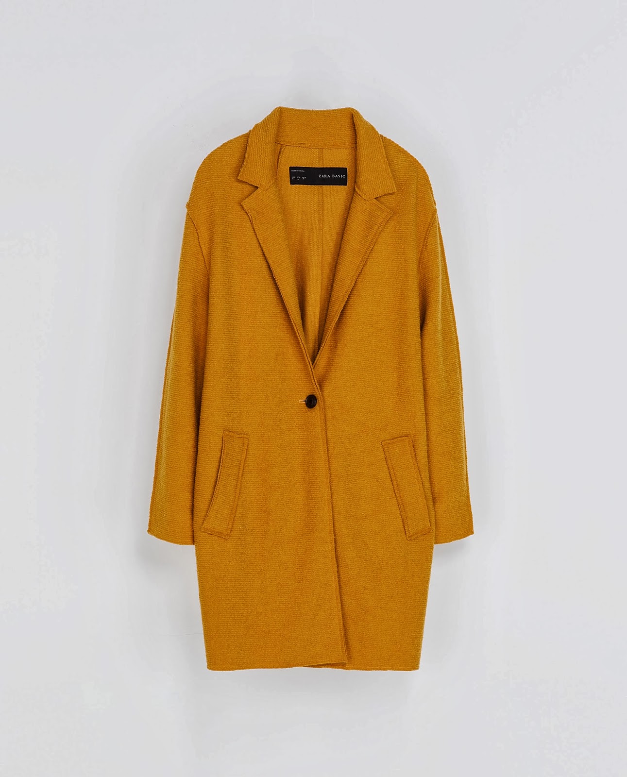 ZARA NEW COLLECTION 2013 SOLD OUT. MUSTARD YELLOW WOOL JACKET COAT