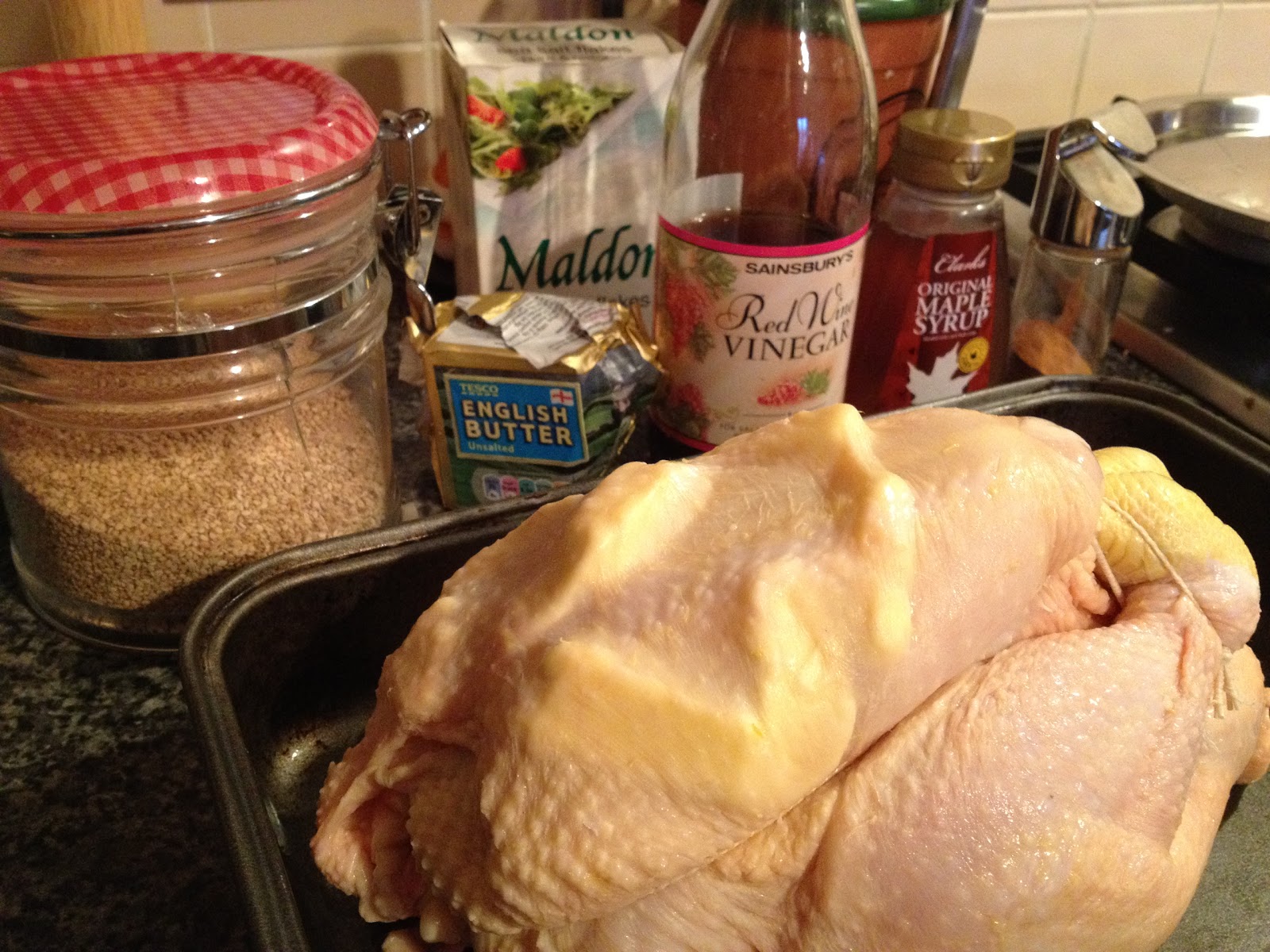 FEISTY TAPAS MapleGlazed roast chicken with sesame seeds