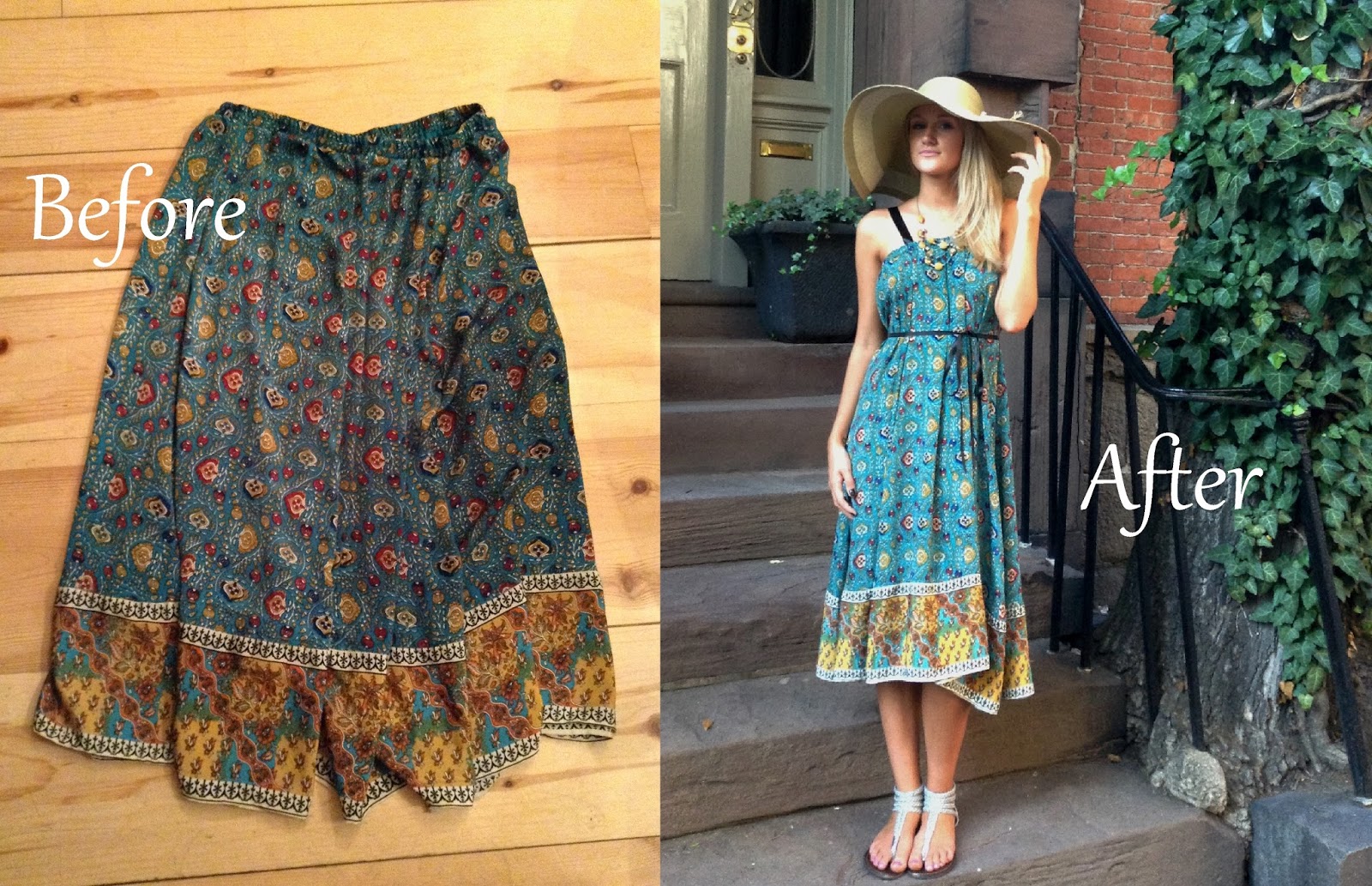 Jenny's Open Closet Reconstructing a Skirt into a Dress