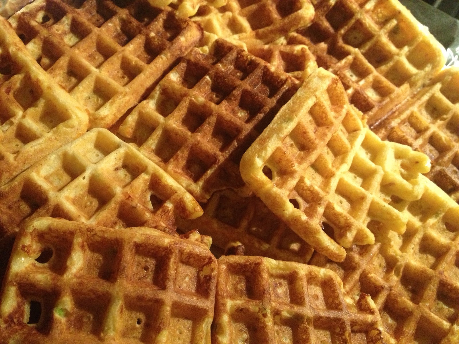 Breakfast for Dinner Savory Waffles with Cheddar and Chipotle