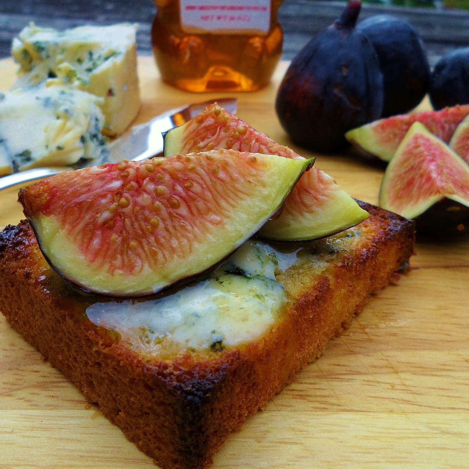 Sage Trifle Toast with Blue Cheese, Figs & Honey