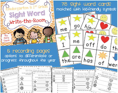 http://www.teacherspayteachers.com/Product/Kindergarten-and-1st-Grade-Sight-Word-Write-the-Room-1012356