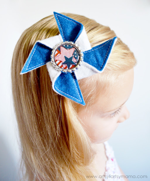 patriotic necklace and pinwheel