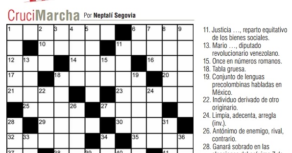 saber y poder: Crucigrama