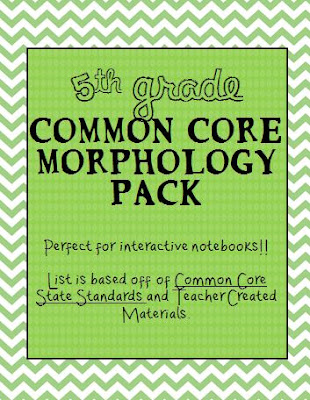 Mind Sparks: Giveaway and 5th Grade Morphology Pack