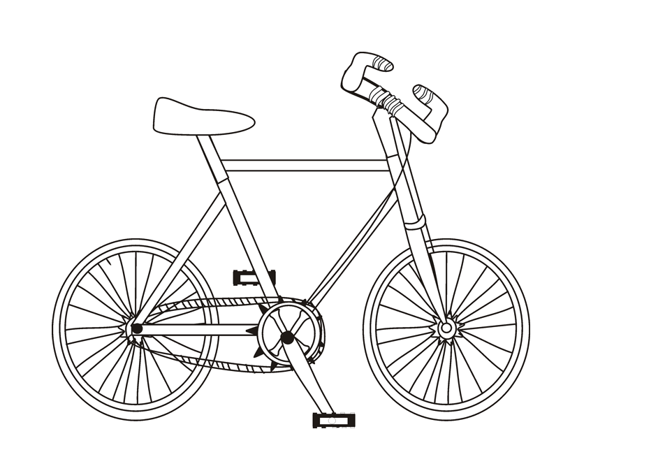 Bicycle Coloring Drawing Free wallpaper