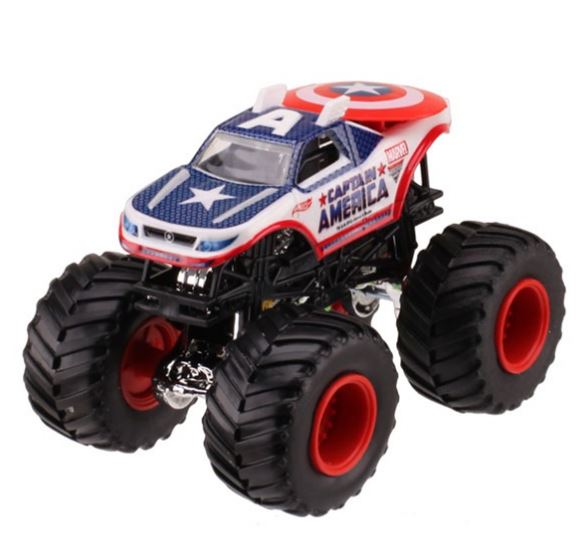 Hot Wheels Monster Jam MARVEL CAPTAIN AMERICA Diecast Truck + Crushable Car eBay