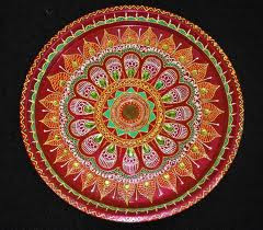 Decorative aarti thali for navratri