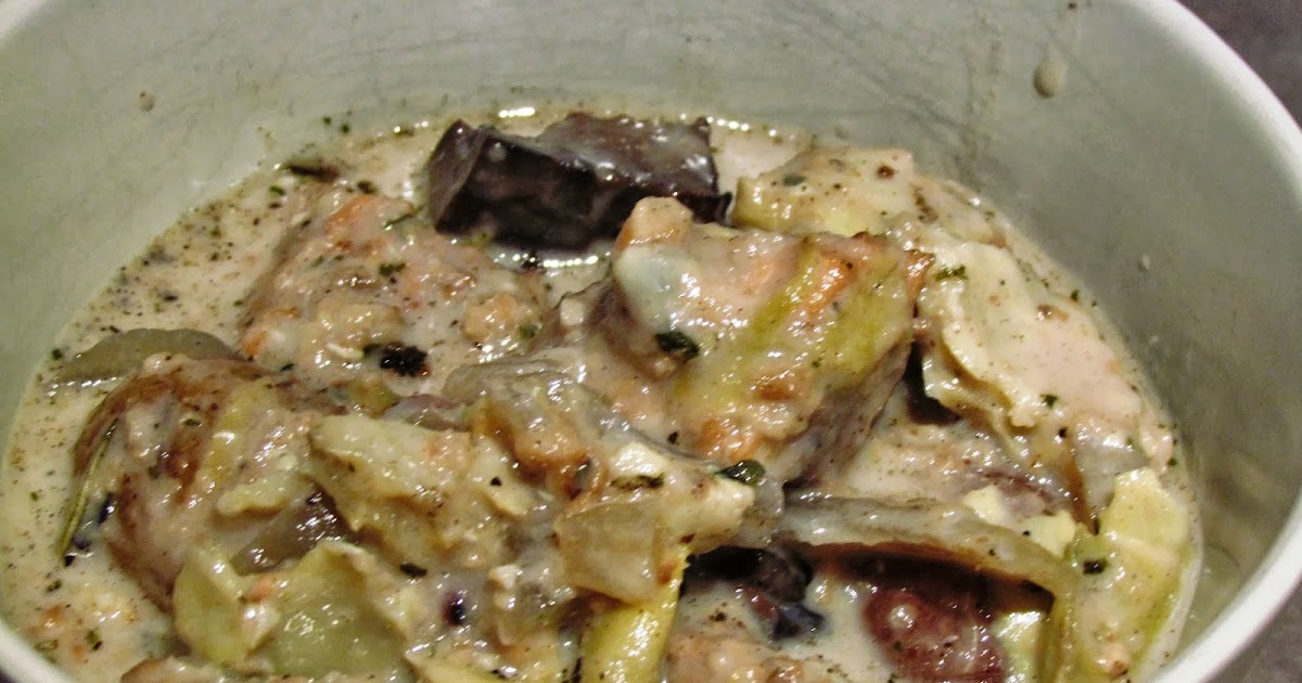 a second glance. Creamy veal stew with artichokes, portobello