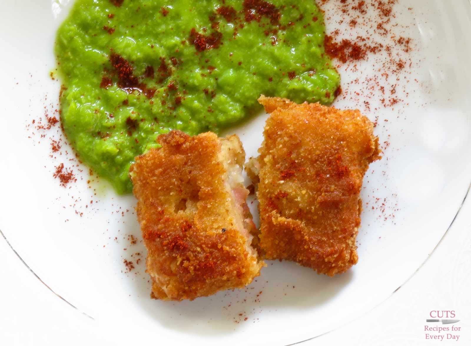 Ham & Cheese Croquettes with Pea Puree Cuts Recipes for Every Day