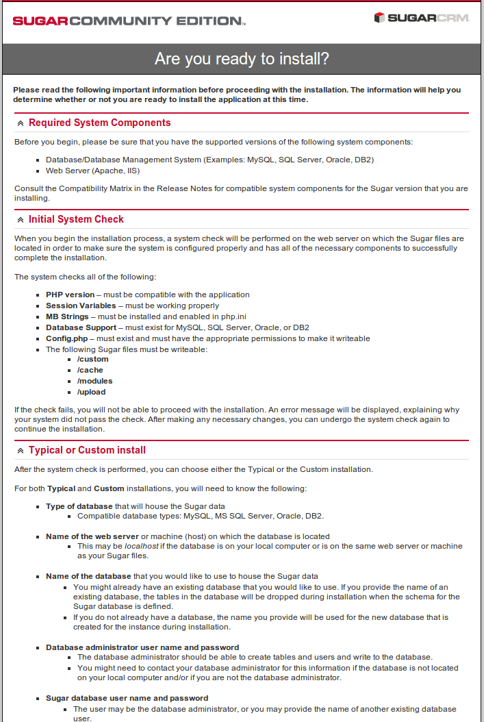 DriveMeca instalando SugarCRM Community en Linux Centos 7