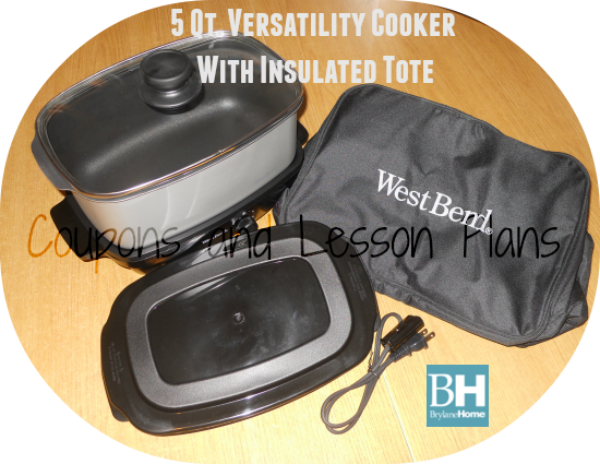 Versatility 5 qt Silver Oblong Slow Cooker w/ Tote Bag by West