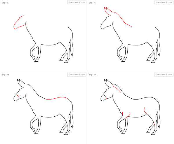 How to draw Donkey - slide 2