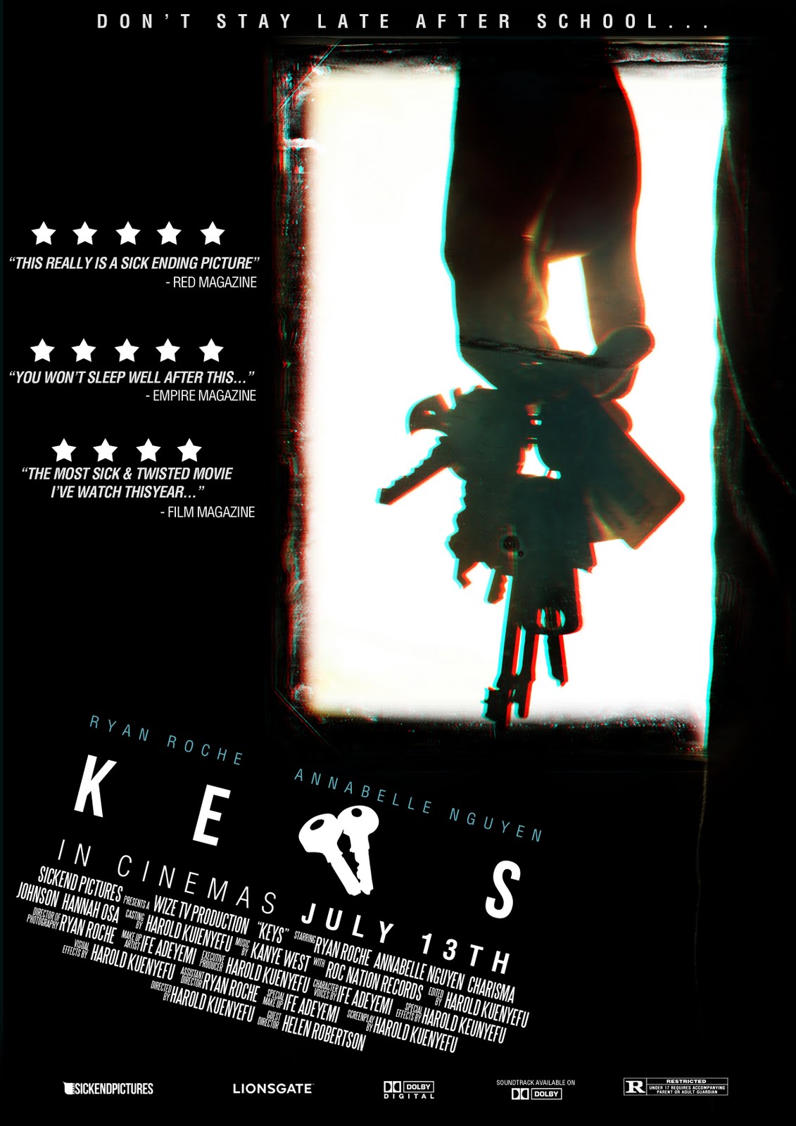 Sick'end Pictures KEYS Horror Movie Poster