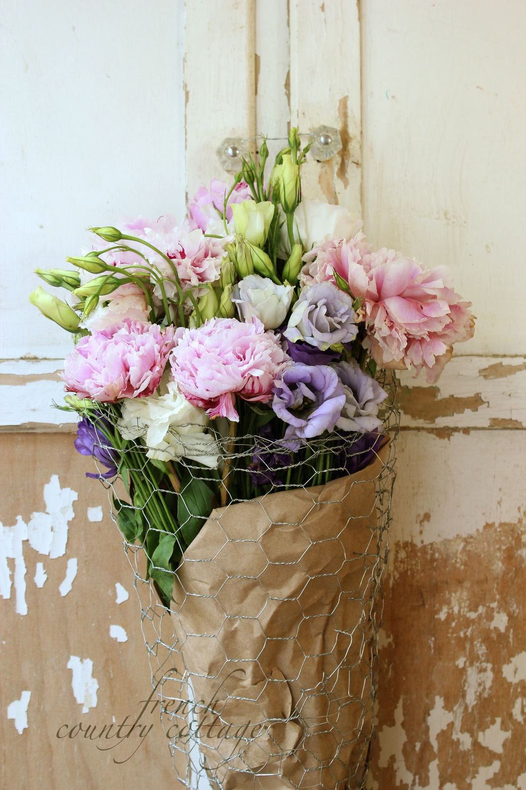 DIY Wire flower basket FRENCH COUNTRY COTTAGE