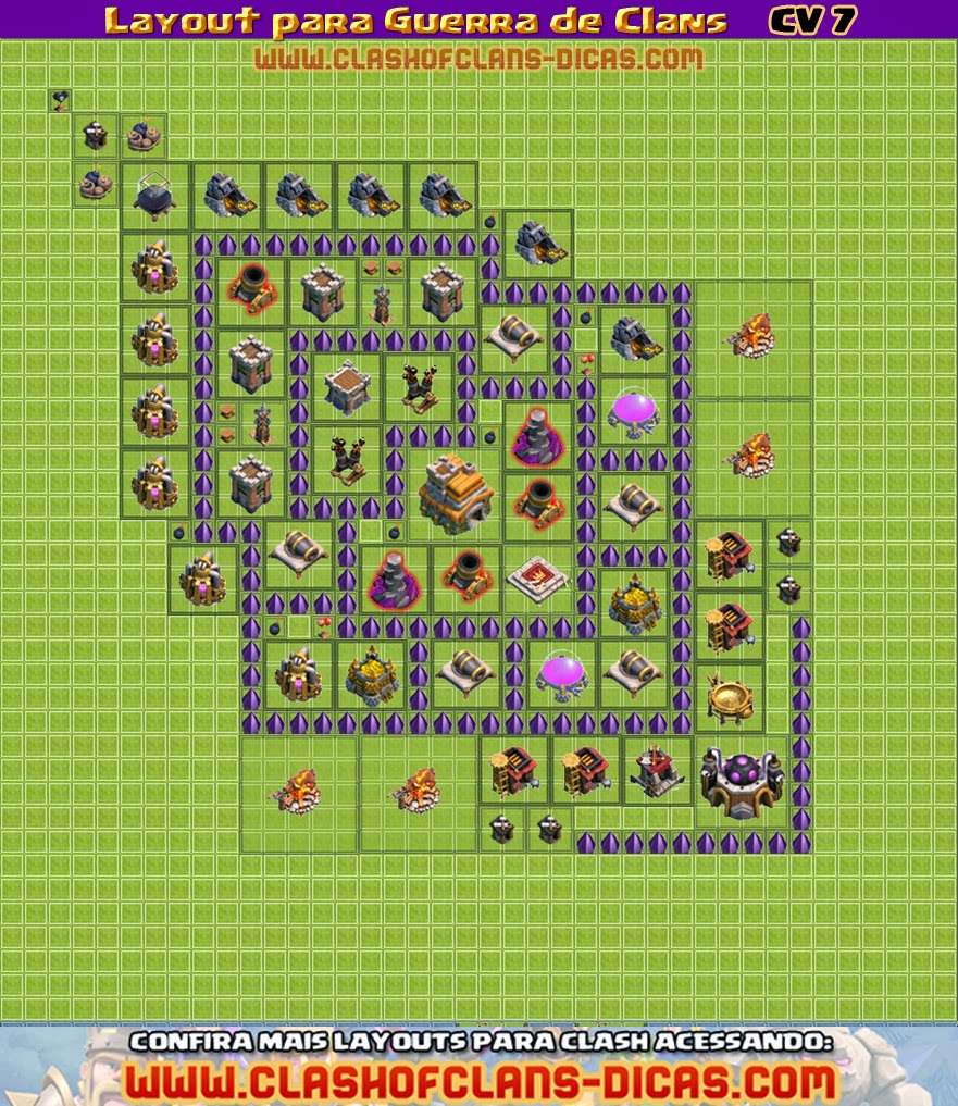 Layout Vila Cv 7 | layouts de cv 7 para guerra de clans clash of clans Layout Vila Cv 7 | layouts de cv 7 para guerra de clans clash of clans
