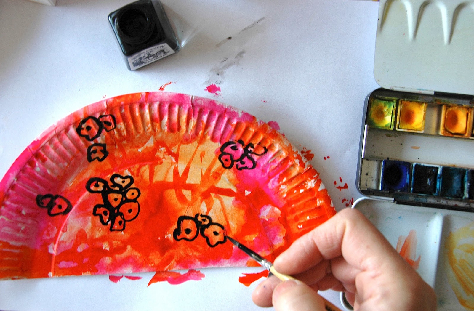 arteascuola Oriental fans with paper plates