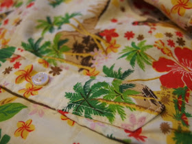 FWK by engineered garments 19th century BD shirt in natural hula girl print