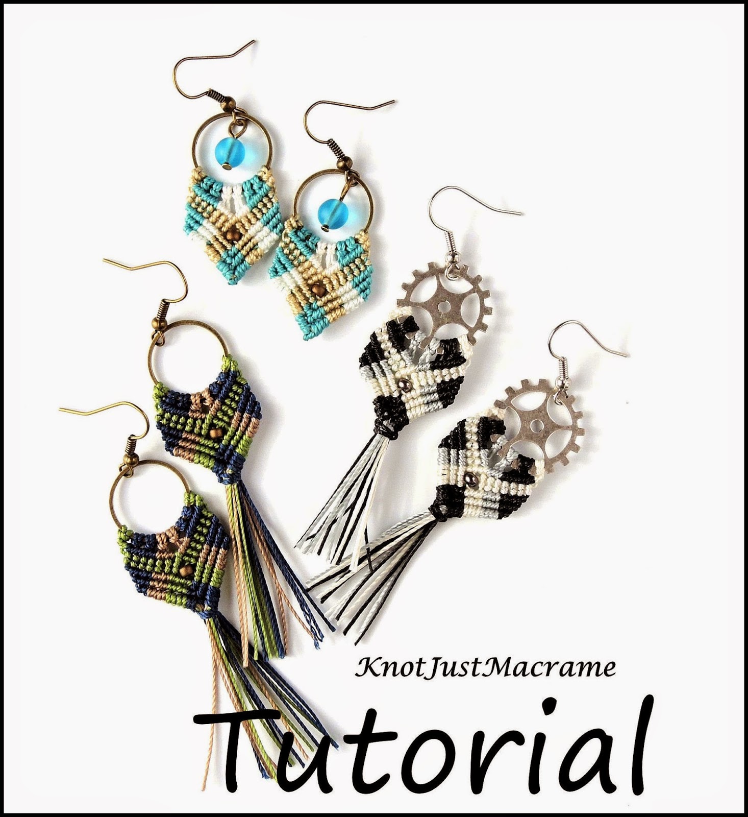 Gypsy Earrings Micro Macrame tutorial by Knot Just Macrame.