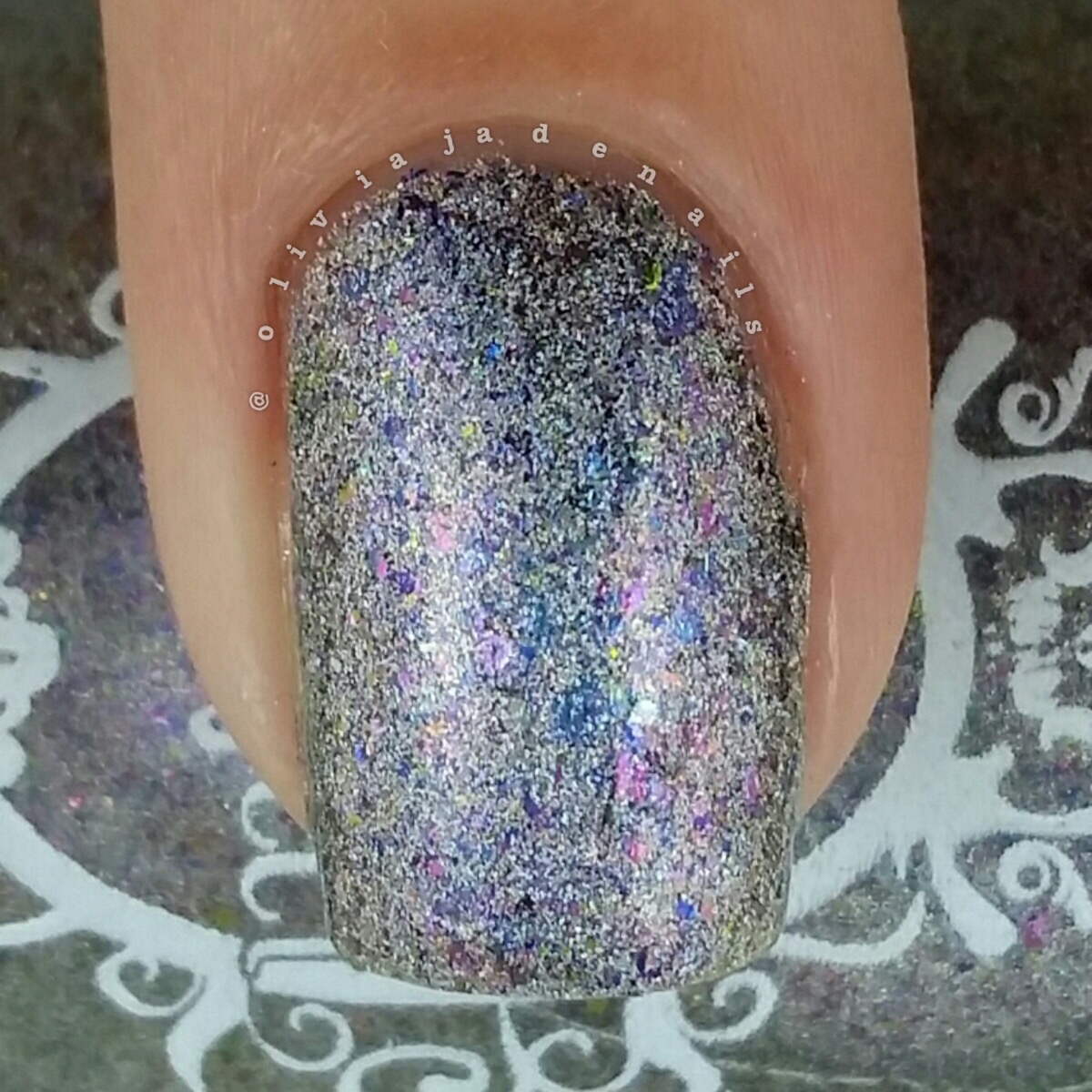 Powder Perfect Microcosm swatched by Olivia Jade Nails