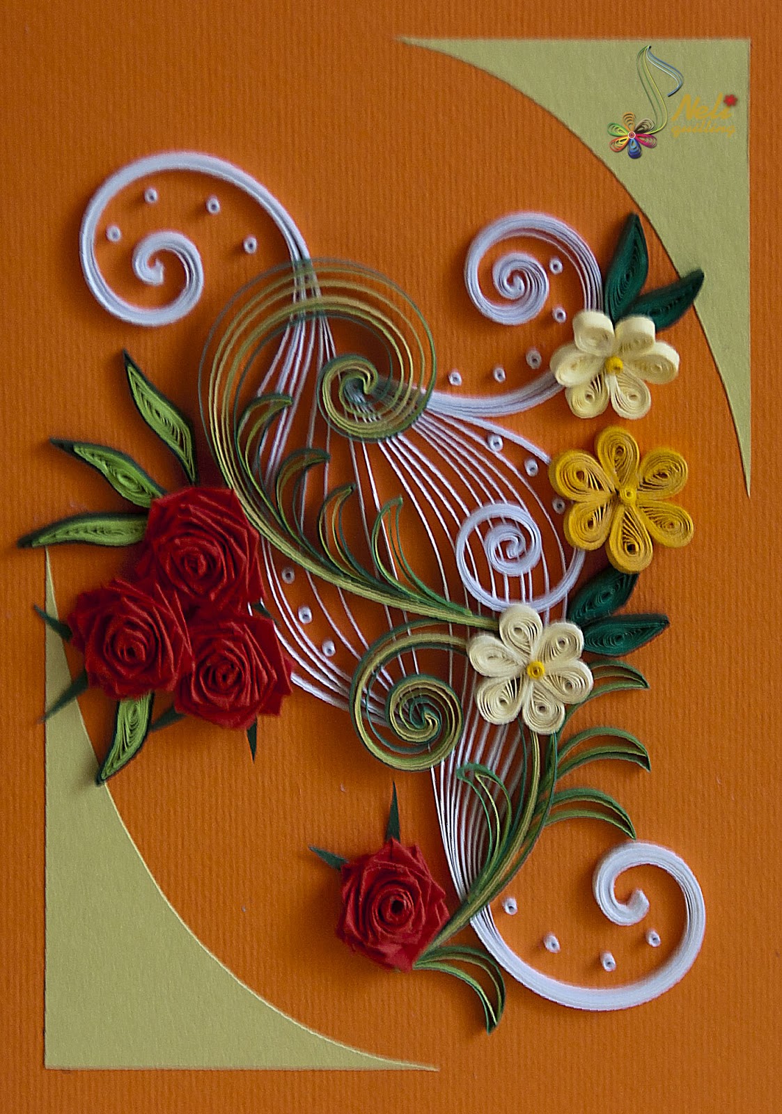 Crafting creatures: quilled 1 year old birthday card Neli Quilling Art: Quilling cards - flowers