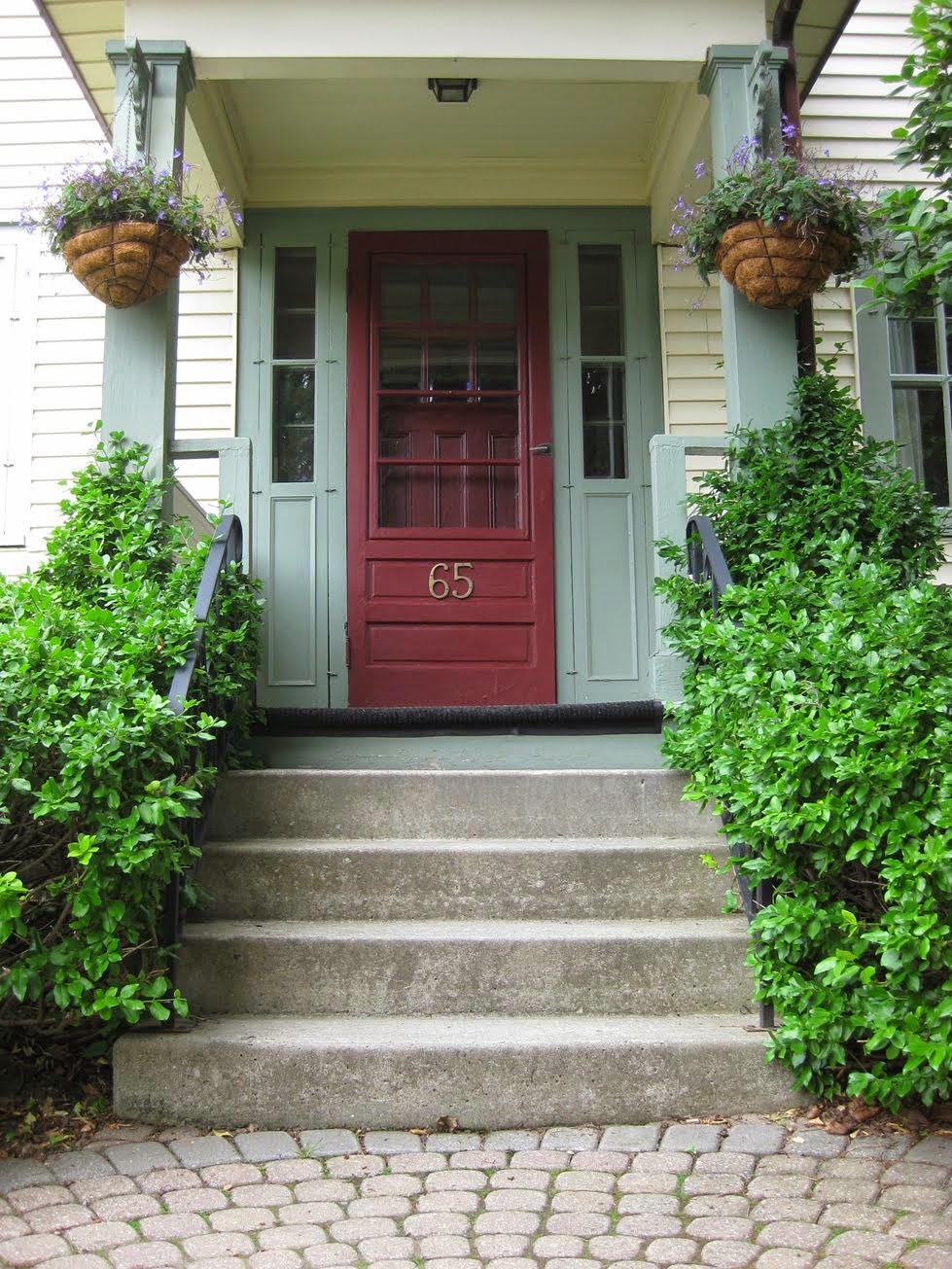 Historic colours adorn the painted front porch