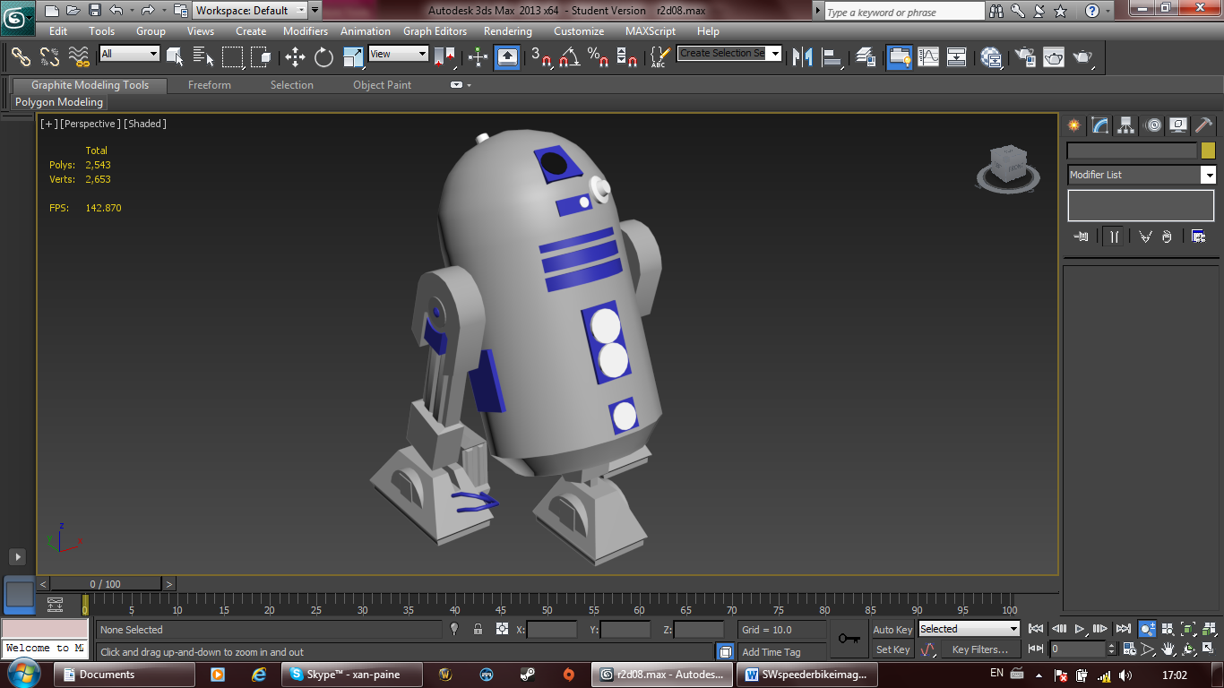 R2D2 model 3D Modelling and Animation