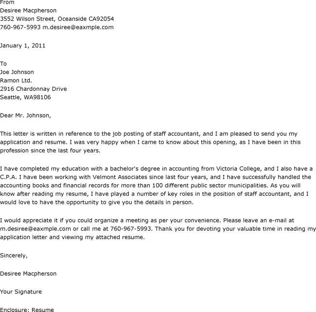 Accounting job cover letter sample