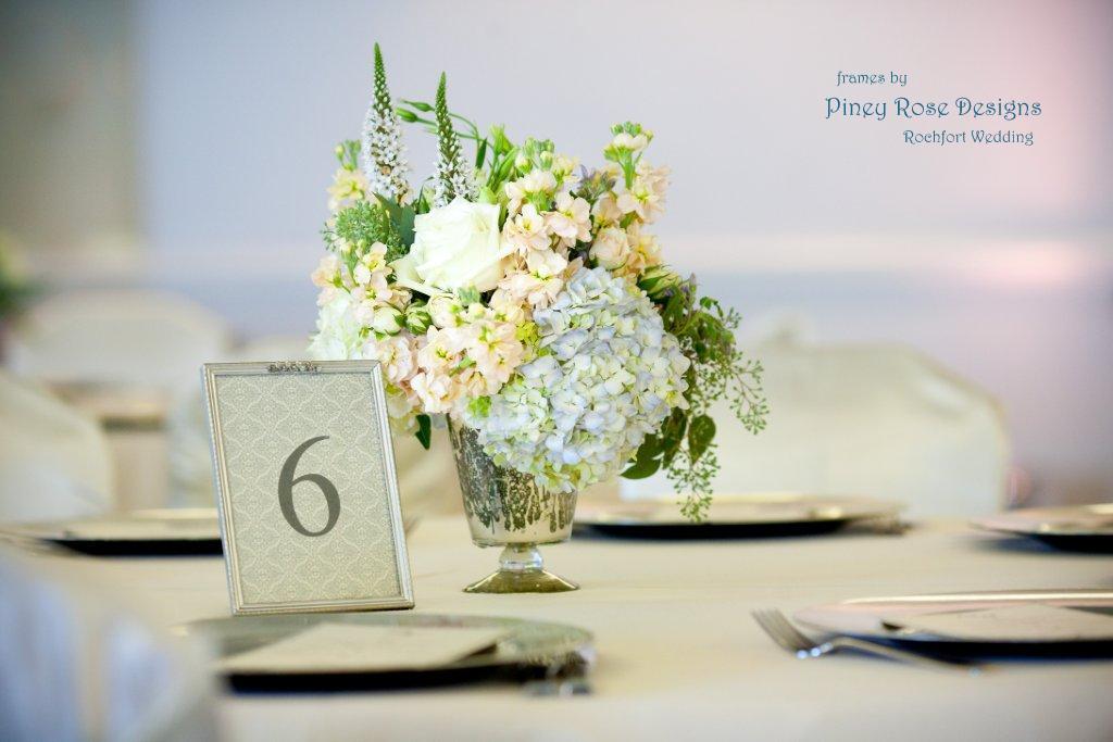 Piney Rose Jeweled Frames for Wedding Reception