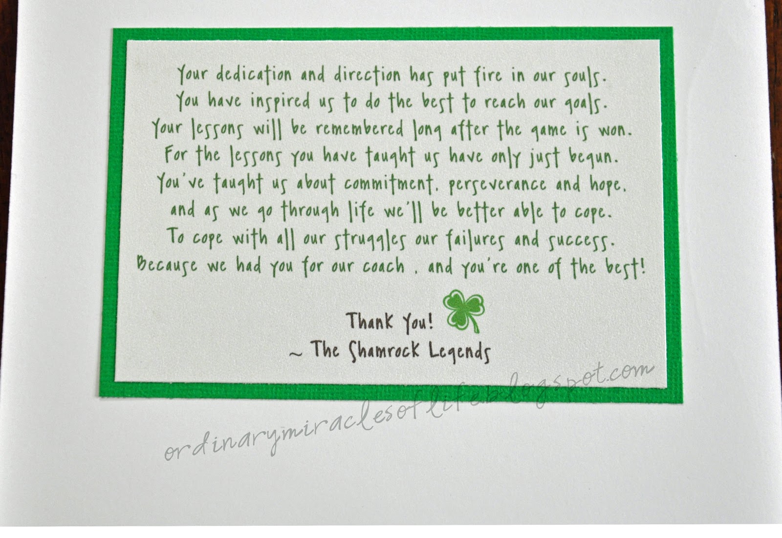 thank you card for coach