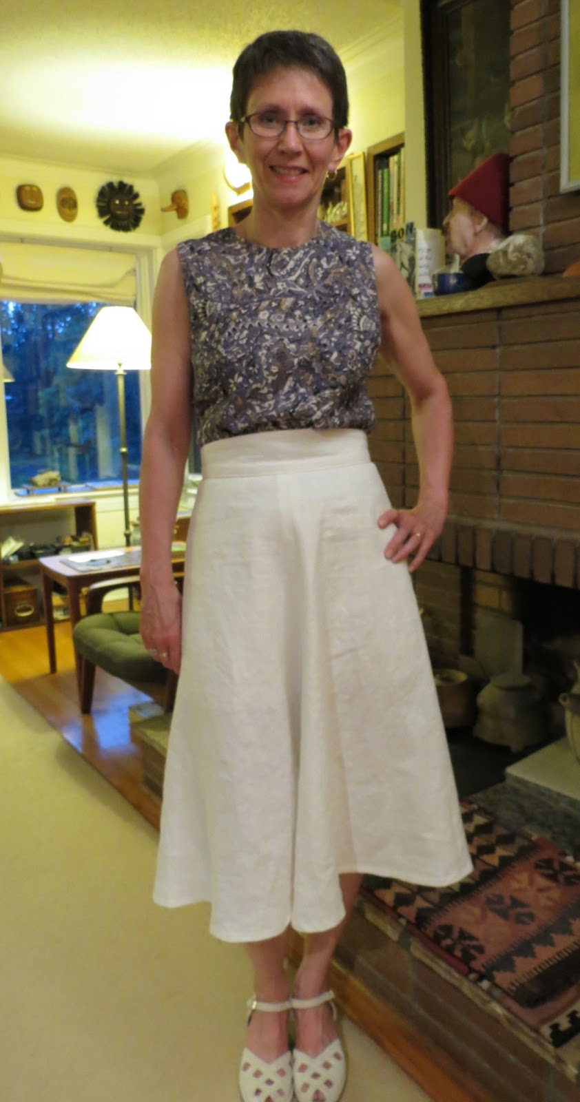 The Sewing Lawyer Quick white linen skirt