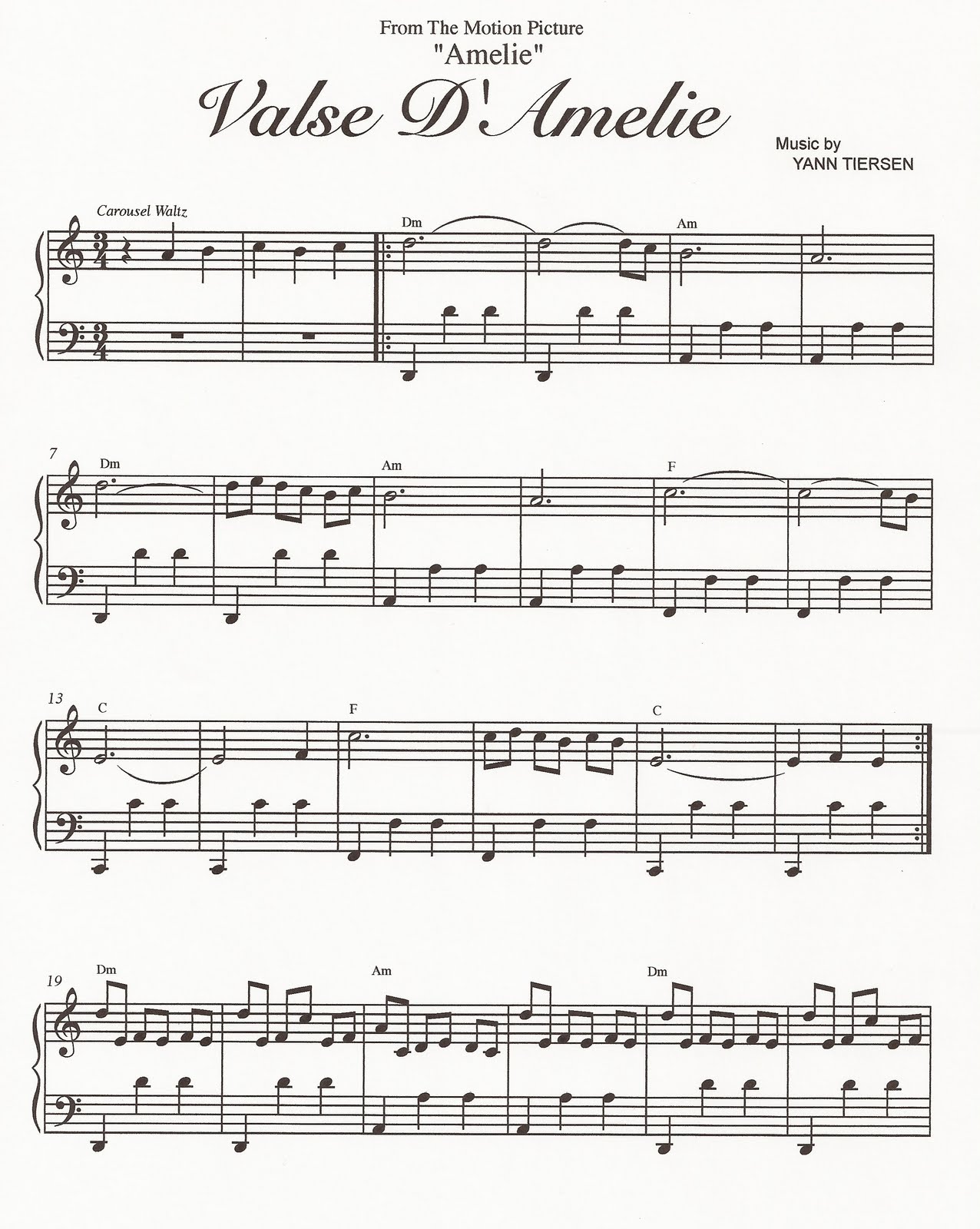 eric stefani music blog november 2011 amelie soundtrack sheet music