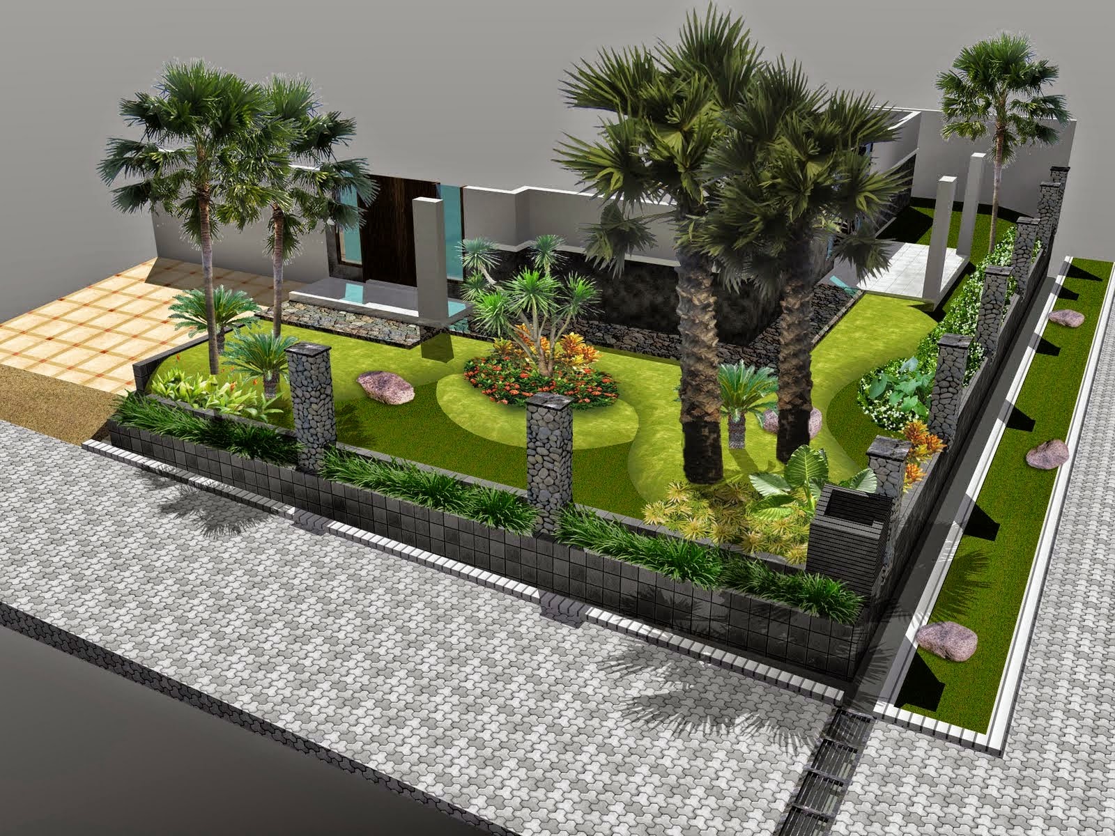 Desain Taman Halaman Kantor | Gambar Desain Rumah Minimalis