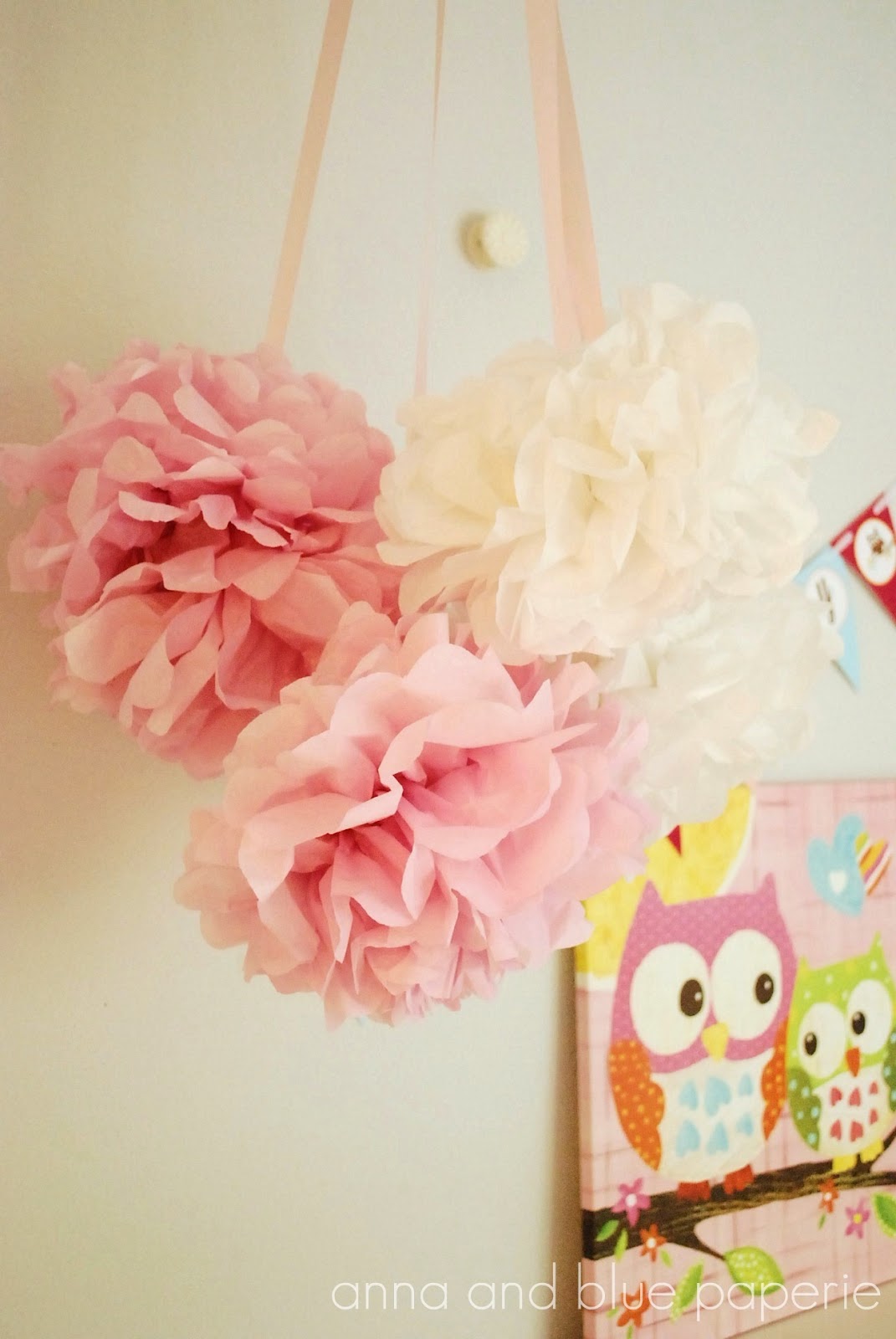 anna and blue paperie {Tutorial} Tissue Paper Poms Poms for Plush