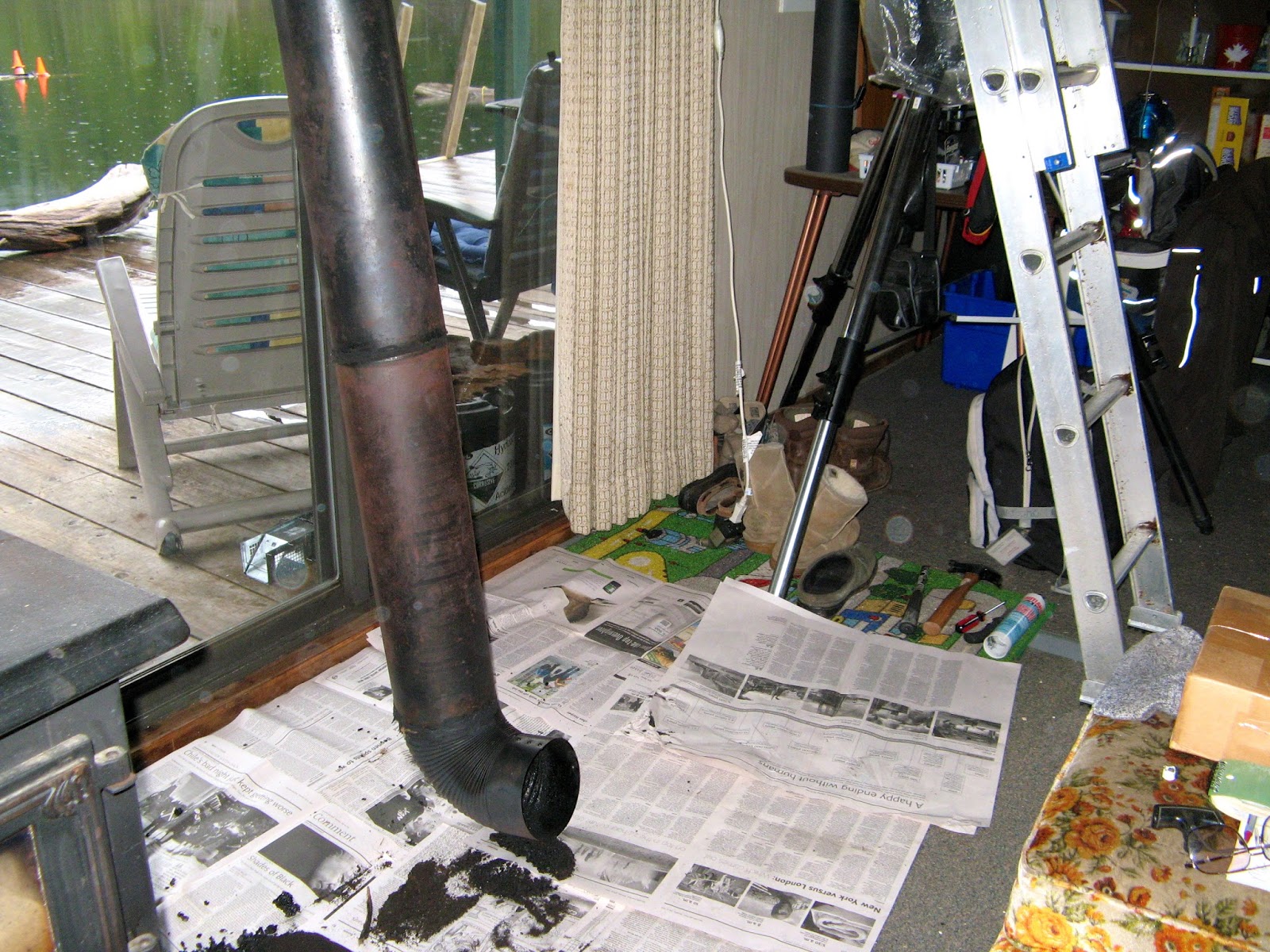 Powell River Books Blog Removing Creosote from a Woodstove Chimney