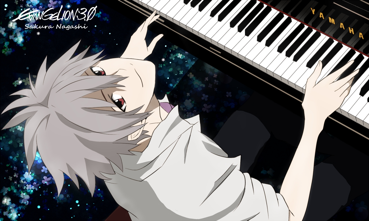 kaworu nagisa evangelion neon piano playing genesis anime zerochan rebuild looking sunrise