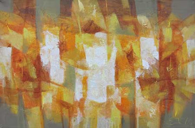 Pintura en Lienzo creacion en Oleo del año 2011, Abstracto en Ocres y