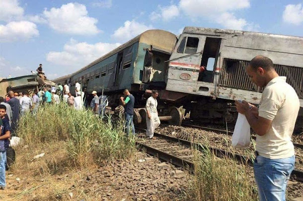埃及亞歷山卓今(11)日發生火車對撞意外。 埃及亞歷山卓今(11)日發生火車對撞意外。