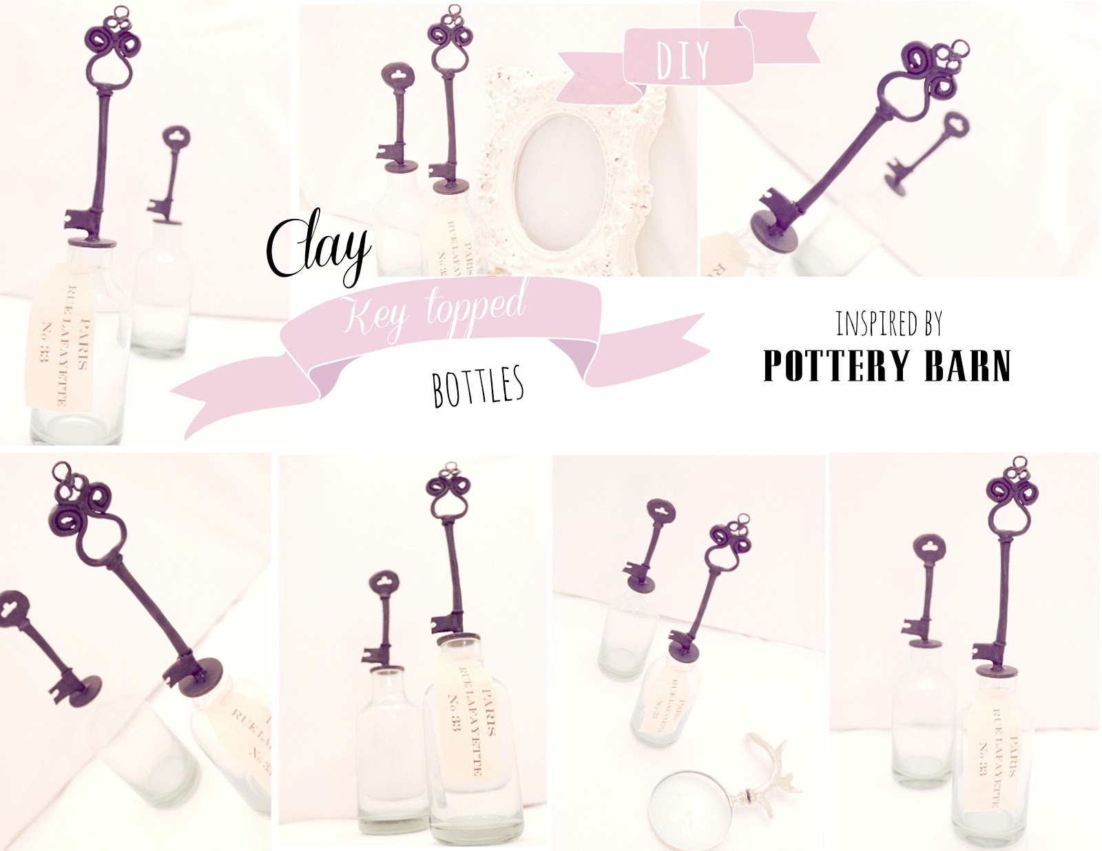 pottery barn inspired key bottles (clay key tutorial)