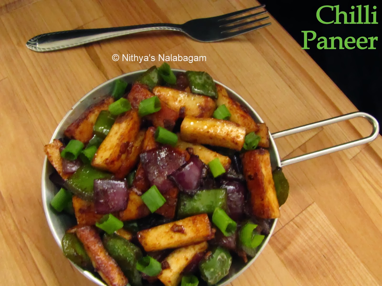 Chilli Paneer Step by step pictures Nithya's Nalabagam