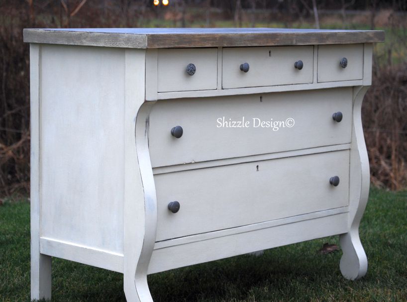 Shizzle Design Empire Dresser Refinished in Old White Chalk Paint