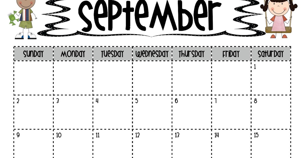 Miss Augustine's Kinder September Behavior Calendar