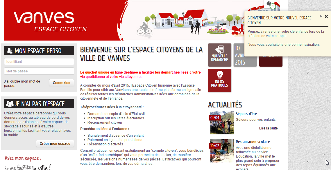 FCPE Vanves Cabourg: Nouveau & pratique l'Espace Citoyen : le guichet 2