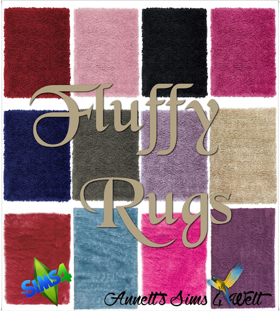 Sims 4 CC's The Best Fluffy Rugs by